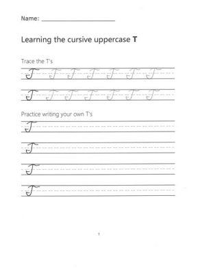 how to write a uppercase T in cursive